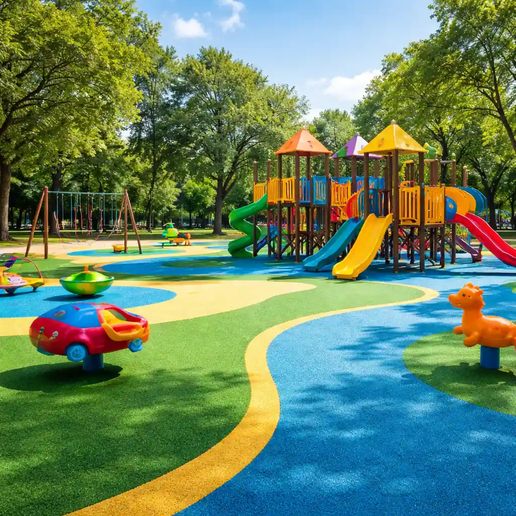 Резиновое покрытие для детской площадки в Краснодаре