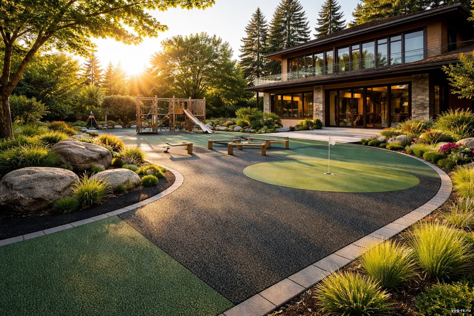 Резиновое покрытие для благоустройства